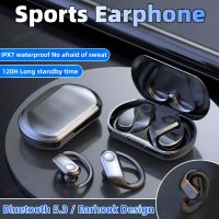 Bluetooth 5.3 Over-Ear Hooks True Wireless Earbuds with Touch Control IPX7 Waterproof Sports Earphone with Charging Case