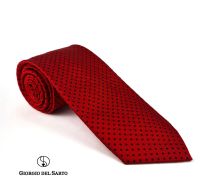 Giorgio Del Sarto Necktie Silk Red 8.5 cm with Fabric Texture เนคไทผ้าไหมสีแดงงินมีเท็กเจอร์