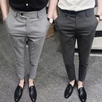 New MenS West Pants Spring Slim Small Foot Leisure Nine -Point Suit Trends Trend 9 Points Trousers Long