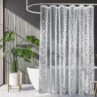 Waterproof Shower Curtains Bathroom Curtains with Hooks PEVA Mildew Bath Thicked Curtains Bathroom Decoration Accessories