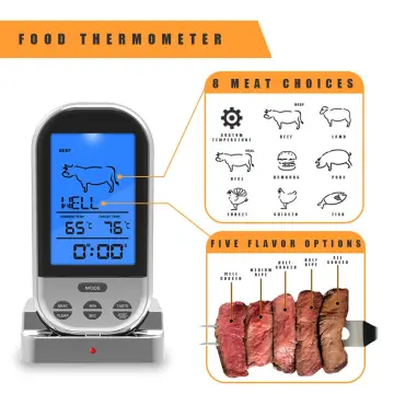 EO Wireless Bluetooth BBQ Thermometer Remote Digital Kitchen Cooking Food Meat  Thermometer With Probe For BBQ Smoker Grill Oven