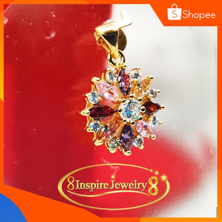 inspire-jewelry-จี้เพชรสวิส-พลอยนพเก้า-งานจิวเวลลี่-gold-plated-diamond-clonning-gold