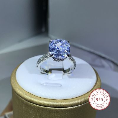 925 Silver Rings For Women Couple Cubic Zirconia Square Ring Lovers Jewelry Bridal Wedding Engagement Romantic Luxury