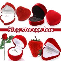 【HOT】 Flocking heart Boxes Proposal Jewelry