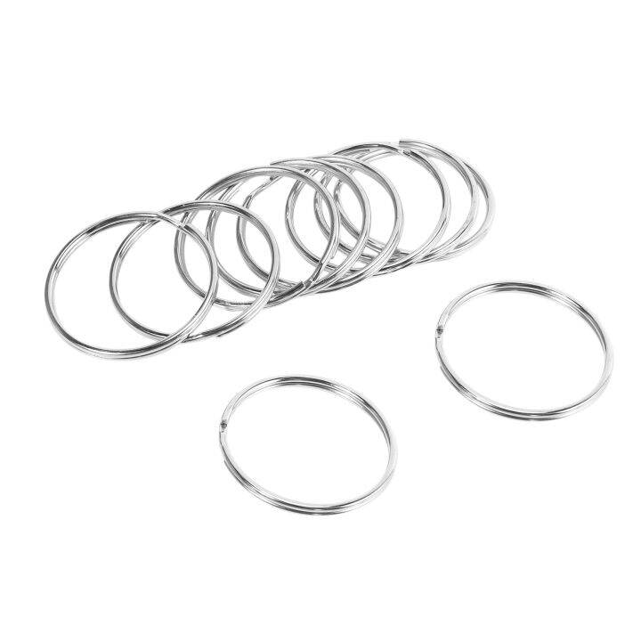 [HOT W] 10X Quality 50Mm Keyring Split Ring Set Heavy Duty Large Nickel