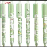 OKL9 6 Pcs สีเขียวอ่อน ปากกาเจลแมวดำ หมึกพิมพ์หมึก พลาสติกสำหรับตกแต่ง ปากกาเจลรูปสัตว์การ์ตูน 6ชิ้นค่ะ ปากกาโมเดลแมว ออฟฟิศสำหรับทำงาน