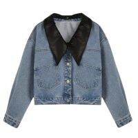 Basic Jackets Women Blue Denim Vintage All-Match Coats Ladies Cropped Bf Outerwear Design Spring Pu Patchwork Clothing Slim Tops