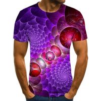 New 2023 3D printing cool starry sky T-shirt short-sleeved popular hip hop T-shirt top summer fashion casual size