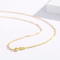 35cm-60cm 1.5mm 925 Sterling Silver with Gold Color Water Wave Chain Necklace Women Kids Children Girls Jewelry Kolye Collares Fashion Chain Necklaces