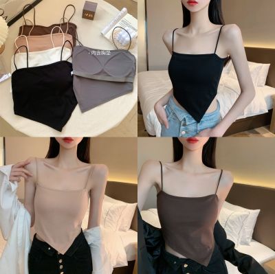 พร้อมส่ง เสื้อสายเดี่ยวปลายสามเหลี่ยมเสริมฟองน้ำในตัว ผ้านิ่มยืด สายฝอ สายเกา ห้ามพลาดรุ่นนี้คร่า LG106