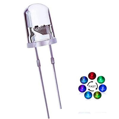 100PCS 5mm LED Diode Multicolor Slow/Fast Flashing Blinking Light Emitting Diodes 2 Pins Clear Round Lens Electronic kitElectrical Circuitry Parts