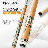 KONLLEN Carom บิลเลียดคิวฝังจริง,Carom 3เบาะ Carom คิว12ชิ้นใน1เทคโนโลยีเพลา142ซม. 12มม. คิวฟรี