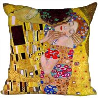 (All in stock, double-sided printing)    Custom Art Pattern Pillow Case Gustav Klimt Square Pillow Case Christmas Zipper Pillow 40 * 40cm, 45 * 45cm (side)   (Free personalized design, please contact the seller if needed)