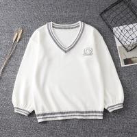 Japanese High School Uniform Couples Lovers Pullovers Man Women Long Sleeve Bear Embroidery Sweaters British Style Slim Knitwear