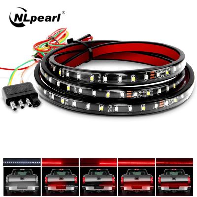 NLpearl 49 39; 39;60 quot;Truck Tailgate Light Bar 12V Car LED Flowing Yellow Turn Signal Lamp With Red Running Brake Reverse Tail Light