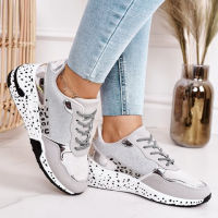 Spring Lace Up Platform Sports Shoes for Women  Breathable Ladies Sneakers women shoes Leopard Print woman vulcanize shoes