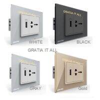 คุณภาพดีเยี่ยม Gratia ปลั๊กไฟกราวน์ Universal 1ช่อง + USB มีเก็บเงินปลายทาง