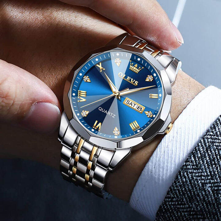 olevs-watch-for-men-diamond-business-dress-analog-quartz-stainless-steel-waterproof-luminous-date-two-tone-luxury-casual-wrist-watch-blue-watch-for-men