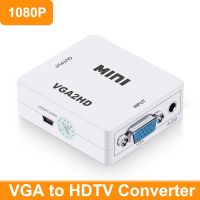 Mini VGA Ke HDMI-Kompatibel dengan Konverter Kotak Video Adaptor Audio 1080P untuk Komputer Notebook PC Host Ke HDTV Proyektor Monitor TV