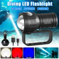 Photography Diving LED Flashlight Underwater Fill Light Torch Rechargeable IPX8 Waterproof Built in Battery Lantern Camping Lamp Diving Flashlights