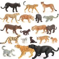 ❧♘❉ Realistic Animal Model Safari Cheetah Snow Leopard Black Panther Panther Action Figures Model Collection Toys for Childrens Gift