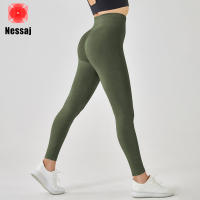 Nessaj Leggings ออกกำลังกายผู้หญิงกางเกงโยคะเอวสูงออกกำลังกายกางเกงกีฬาไร้รอยต่อพีชสะโพกนุ่มแห้งเร็วกีฬากางเกงวิ่ง