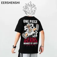 EERSHENSHI เสื้อยืดแขนสั้นหนึ่งชิ้นอนิเมะญี่ปุ่นลูฟี่