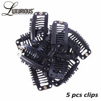 【Chat-support】 Quick Sell Mall 5 Pcs 32Mm Hair Extension Clips คลิปวิกผมสแตนเลสหวีคลิปหนีบผมพร้อมยางสำหรับต่อผม Toupee