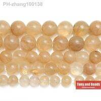 Natural Stone Smooth Citrine Quartz Loose Beads 15 Strand 4 6 8 10 12 14MM Pick Size For Jewelry Making Q2