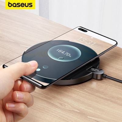 Baseus 15W Wireless Chargers For iPhone 14 13 12 Pro Max Samsung LED Display Desktop Wireless Charging Pad For Airpods Charger