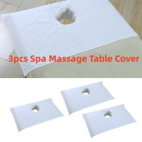 【jw】✒┋  Algodão Spa Massagem Capa Beleza Profissional Cama de Plana Face com Respiração Buraco Toalha Toalha Branco 75x55cm 3Pcs