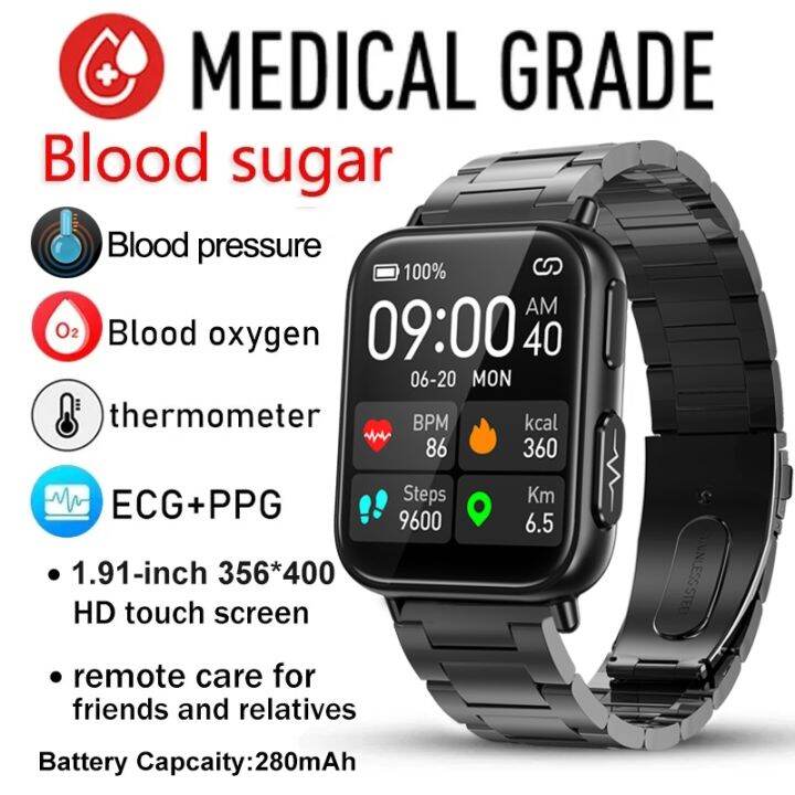 2023-new-noninvasive-blood-sugar-ecg-ppg-smart-watch-men-heart-rate-blood-oxygen-health-smartwatch-women-waterproof-sports-watch