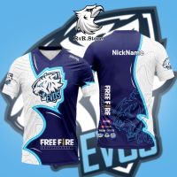 Jersey T-Shirt GAME EVOS 2021 FREEFIRE FF Carbile LEGENDS ML AOV PUBG Free Name