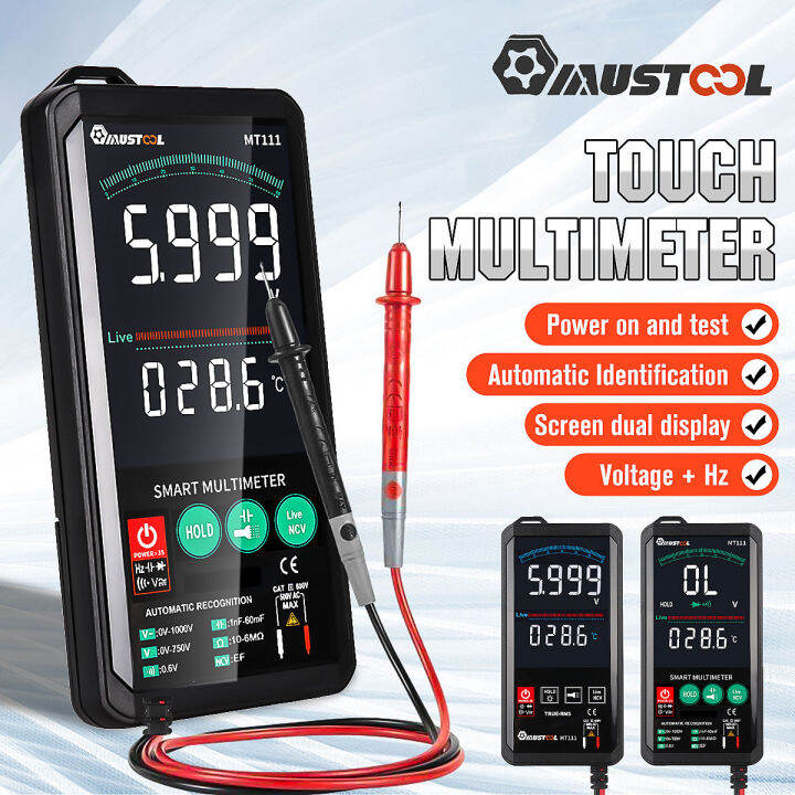 【3 Day Delivery】Mustool MT111 Touch Screen Digital Multimeter 6000
