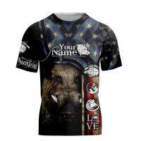 Fashion summer T-shirt hunting wild boar 3D full printing casual T-shirt unisex Harajuku street