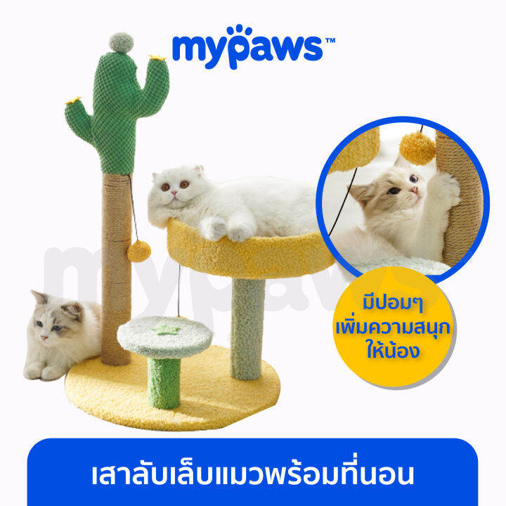 my-paws-เสาลับเล็บแมว-พร้อมที่นอน-เสาลับเล็บแมวน่ารัก