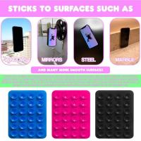 Silicone Adhesive Phone Holder Suction Phone Case Adhesive Phone Suction Cup Holder Square Anti-Slip Mobile Accessory For Bathroom Dressing Table Mirror Fidgets Toy thrifty