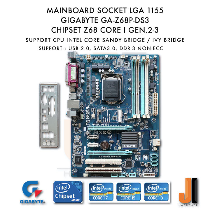mainboard-gigabyte-ga-z68p-ds3-lga1155-support-intel-core-i-gen-2-and-gen-3-มือสอง