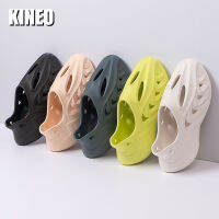 KINEO รองเท้าผ้าใบนักวิ่งแบบโฟมของรองเท้าหน้าร้อนสำหรับผู้ชายสวมบนชายหาดรองเท้าแตะขนาดใหญ่45ไม่ลื่นรองเท้าลุยน้ำรองเท้าผู้ชายลำลองหนา