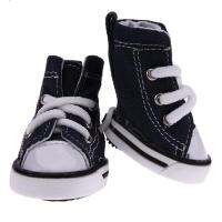 4pcs Classic Denim Canvass Style Dog Shoes