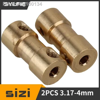 2pcs Solid Brass Shaft Motor Flexible Coupling Coupler Connector 3.17 x 4mm