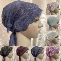 【YF】 Women Muslim Hijabs Turban Inner Cap Arab Headwear Hat Lace Wraps Hair Cover Flower Loss Soft Up Bonnets