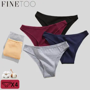 3PCS/Set Brazilian Underwear Women Panties Waffle Cotton Panties FINETOO Female  Underwear Briefs Intimates Women Lingerie