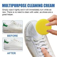 100G Multi-Functional White Shoes Cleaning Cream With Cleansing Wipe Of Maintenance Sports Remover ฟองน้ำคราบรองเท้า N2C7