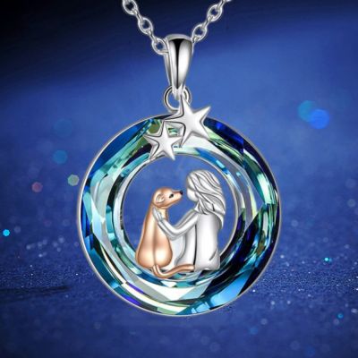 ✕ Fashion Exquisite Dog Girl Colorful Womens Necklace Sweet Romantic Cat Girl Animal Jewelry Accessories Birthday Gifts