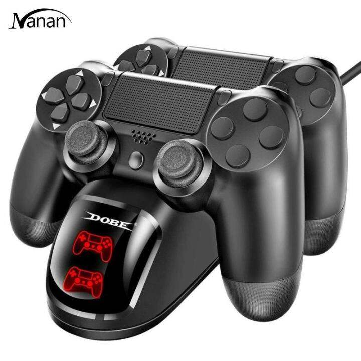 แท่นชาร์จแบบสองตัวควบคุม-usb-สำหรับ-ps4-มืออาชีพ-จอยสติ๊กอุปกรณ์เล่นเกมจอยแพดเพรียวบาง