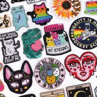 Cartoon/Embroidery Patch Animal Dinosaur Cat Patch Iron On Patches For Clothing thermoadhesive patches On Clothes Jacket Sew DIY Haberdashery