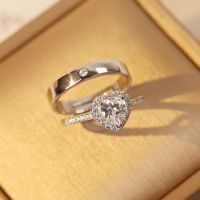 แหวนคู่แหวนแต่งงานแหวนเพชรขนาดใหญ่รูปหัวใจอุปกรณ์ประกอบพิธีแต่งงานหมั้นข้อเสนอแหวนผู้ผลิต hot
