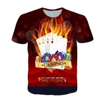 New 3D Personality Playing Cards Graphic t shirts 2021 Fashion Casual Poker Pattern Mens t-shirt Summer 3D Print Funny T-shirt