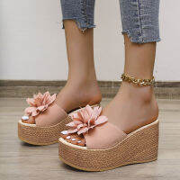 （HOT) ผู้ผลิตจุดขนาดใหญ่ลาดส้นหนารองเท้าแตะผู้หญิง 21 ดอกไม้สไตล์ใหม่ slippers
